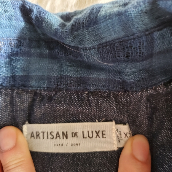 Anthropologie Artisan De Luxe Patchwork Chambray Button Down XS NEVER WORN - Picture 8 of 13